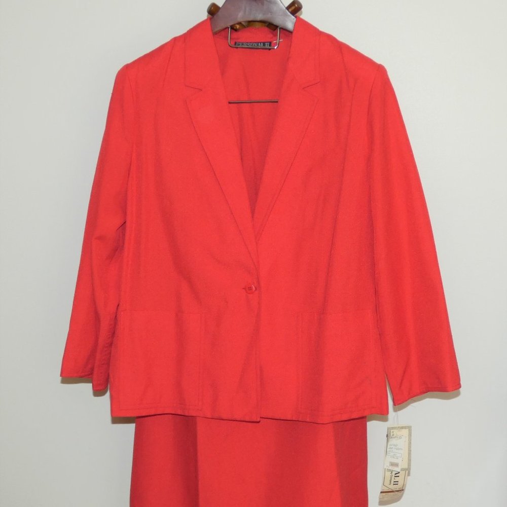 Vintage 2-piece Red Skirt Suit Frittata by Personal II